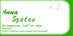 anna szeles business card